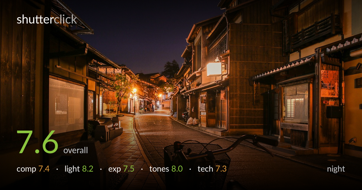 night photo critique card
