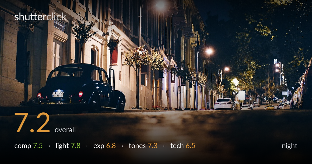 night photo critique card