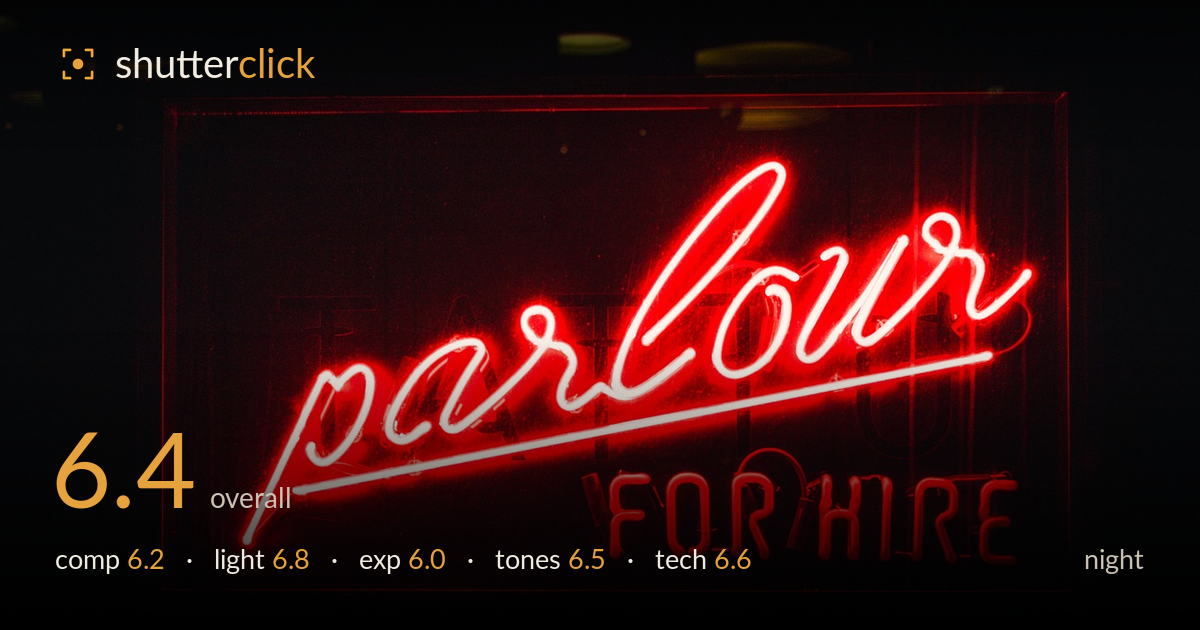 night photo critique card