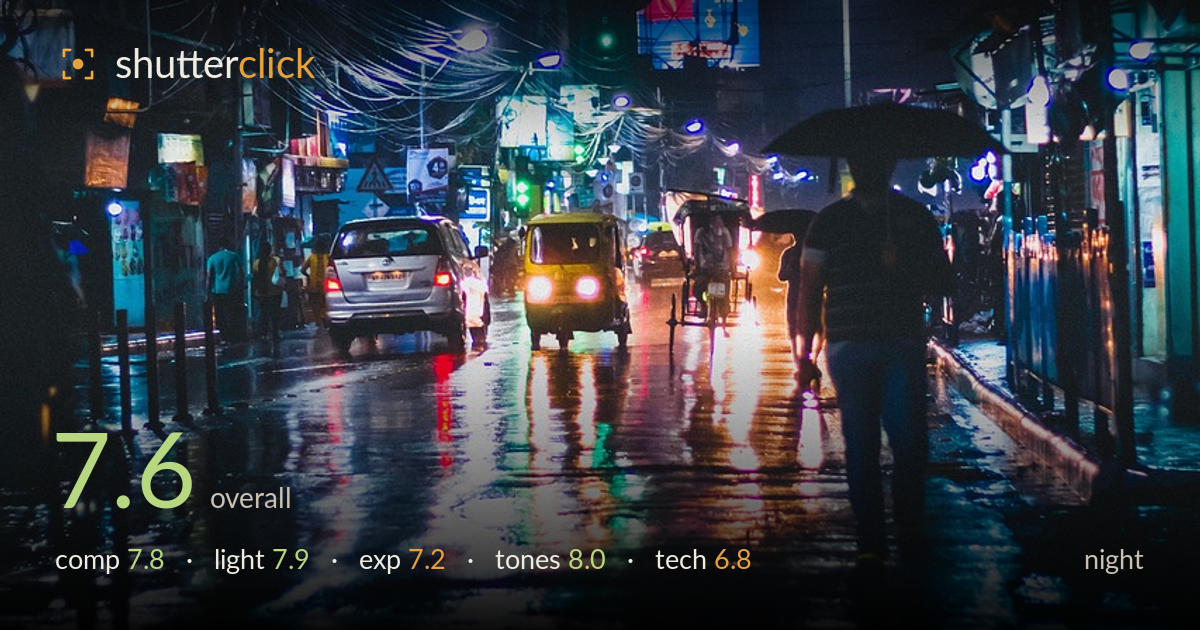 night photo critique card
