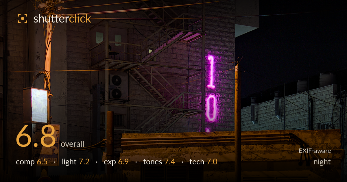 night photo critique card
