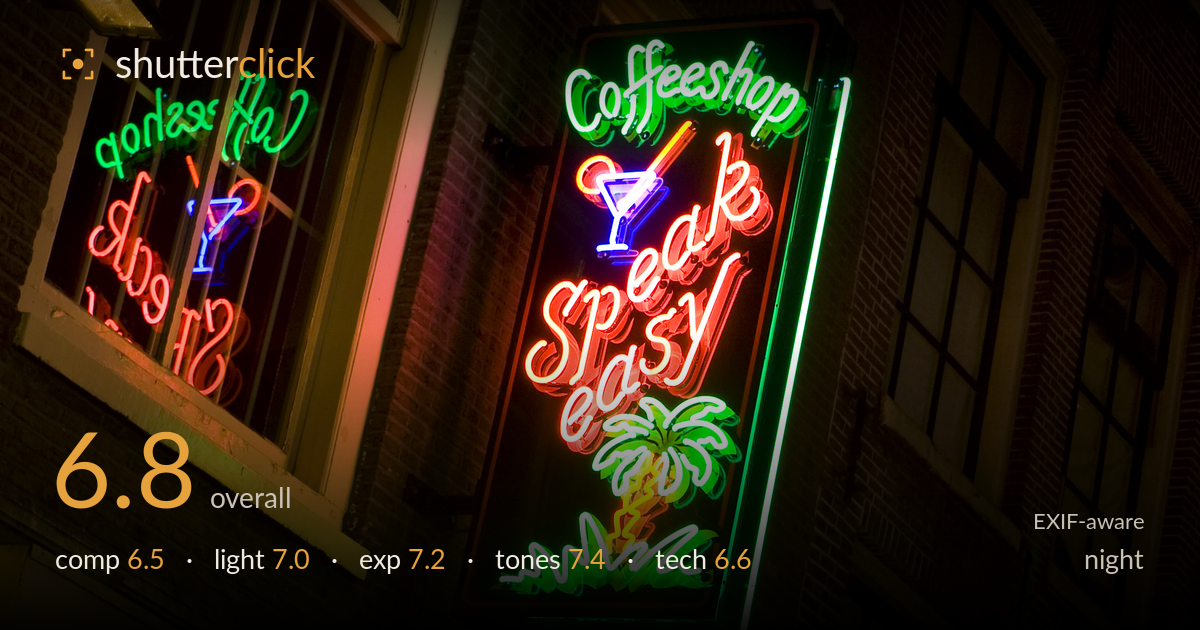 night photo critique card