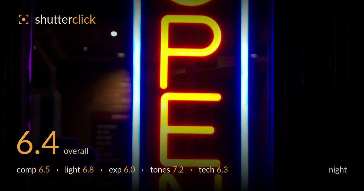 night photo critique card