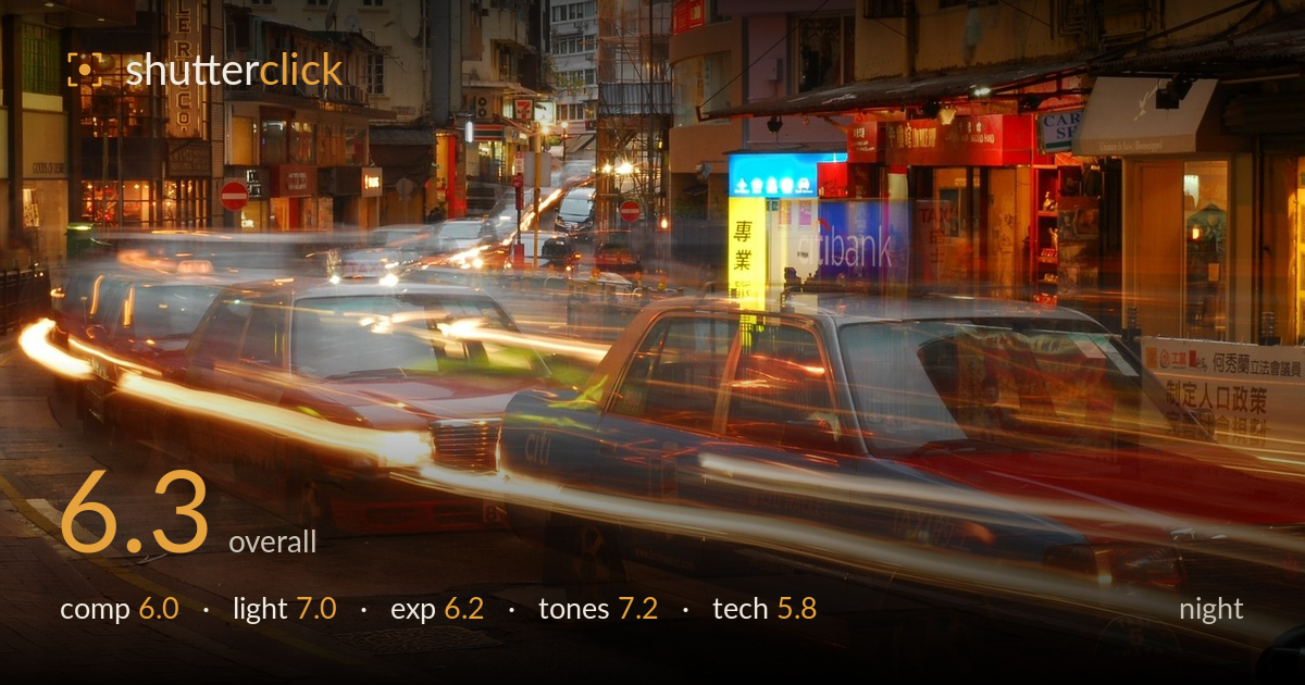 night photo critique card