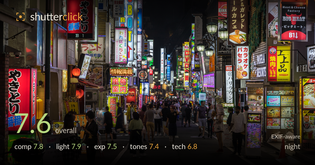 night photo critique card
