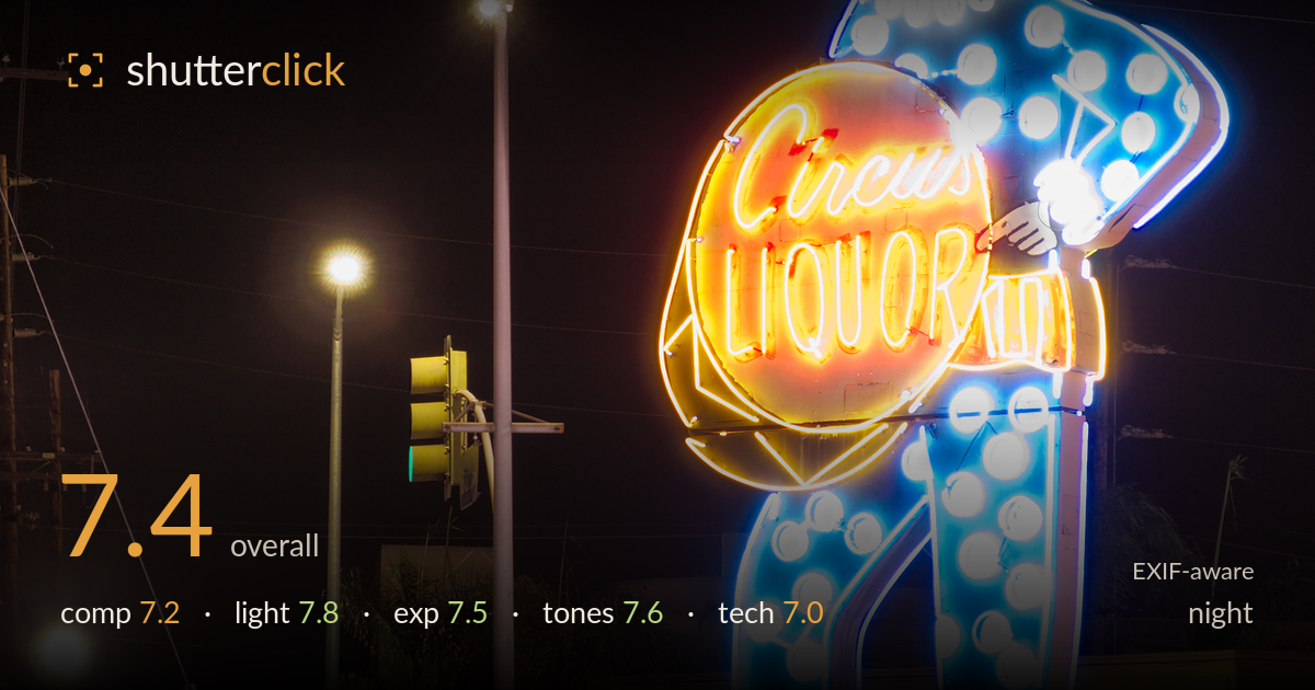 night photo critique card